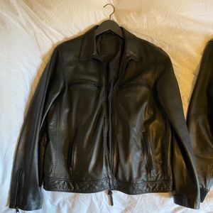 ALL SAINTS LEATHER JACKET MEN XL